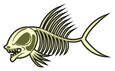 Fish skeleton clipart