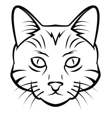 Vektör çizim kedi kafa dövme