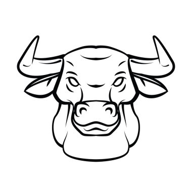 Boğa başı vektör çizim dövme
