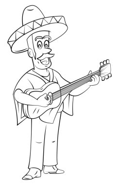 Meksikalı adam gitar çalmak