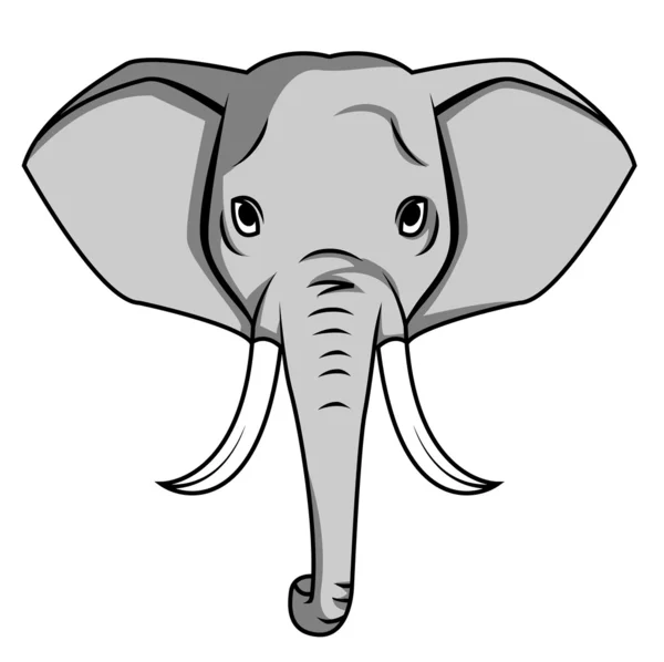 Hoofd van de olifant — Stockvector