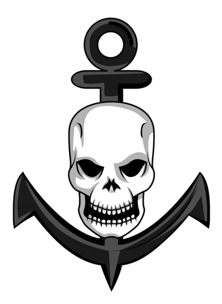 Skull anchor — Stock Vector