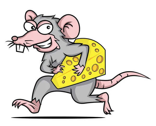 Mouse cheese — Stock Vector