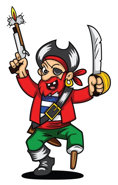 Divertido pirata — Vector de stock