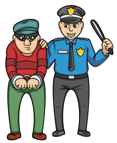 Policía y bandido — Vector de stock