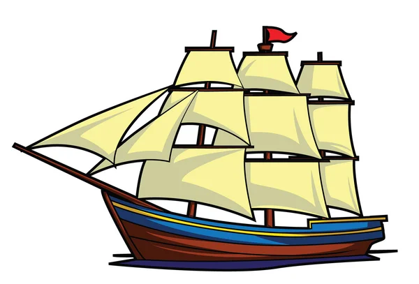 Barco de barco — Vector de stock