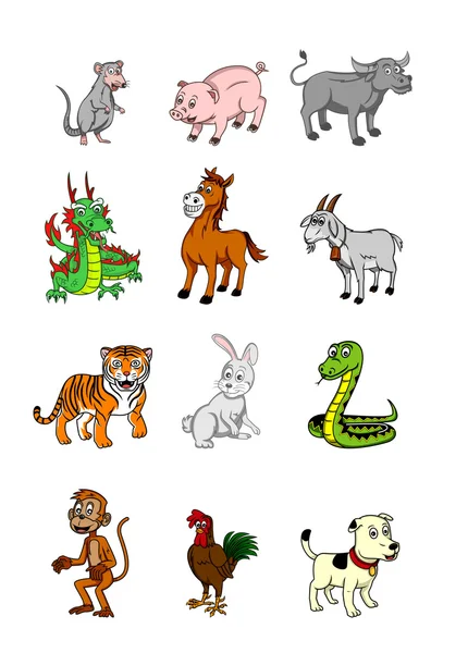 Chinese zodiac set — Stock Vector