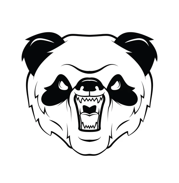 Panda Head Warrior vector ilustración — Archivo Imágenes Vectoriales