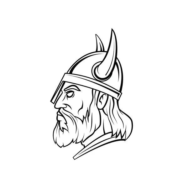 Viking kafa savaşçı vektör çizim — Stok Vektör