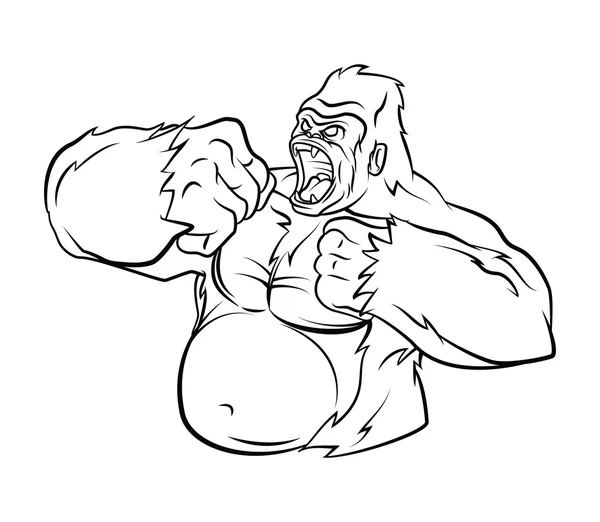 Gorilla vectorillustratie — Stockvector