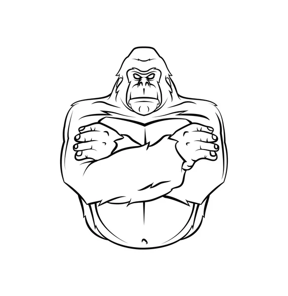 Gorilla Guerreiro ilustração vetorial —  Vetores de Stock