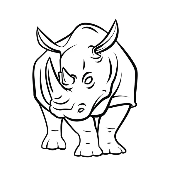 Tatouage Rhinocéros — Image vectorielle