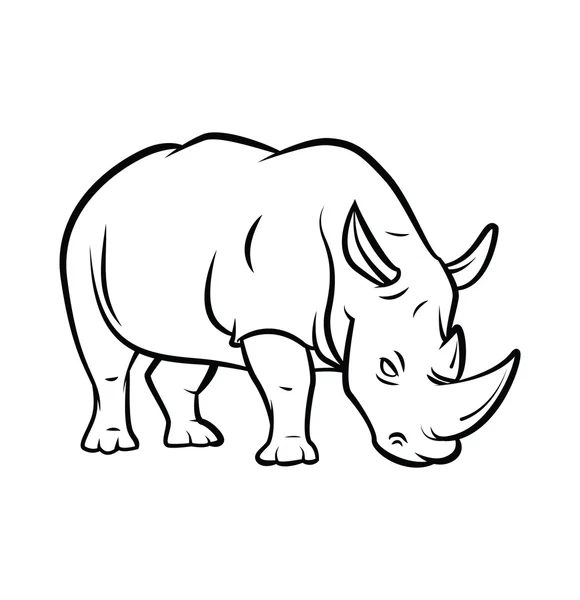 Neushoorn Tattoo — Stockvector