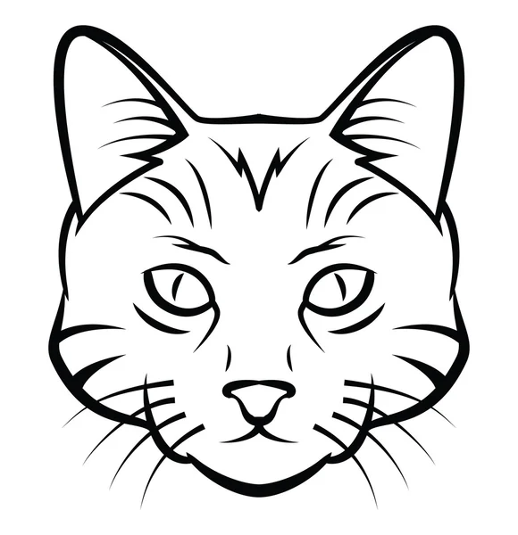 Cat Head Tattoo Vector Illustration — Stock Vector