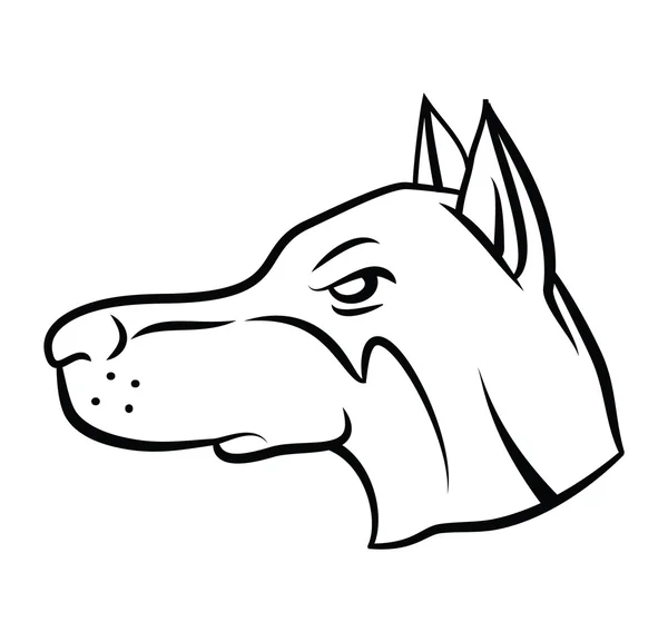 Hundekopf-Vektor-Illustration — Stockvektor