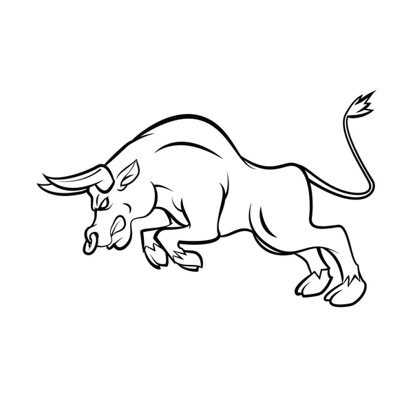 Bull Tattoo Vector Illustrazione — Vettoriale Stock