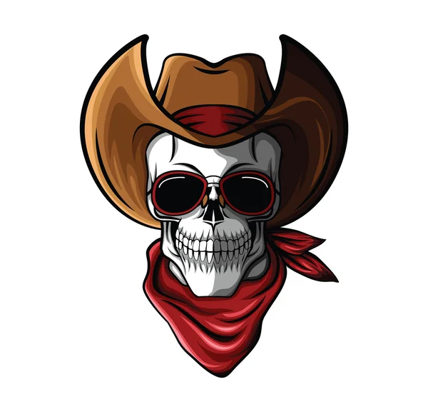 Totenkopf-Cowboy — Stockvektor