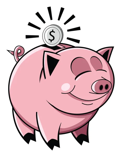 Happy piggy bank — Stock Vector