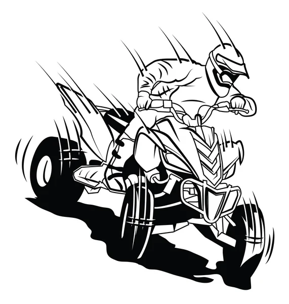 ATV moto rider — Stock vektor