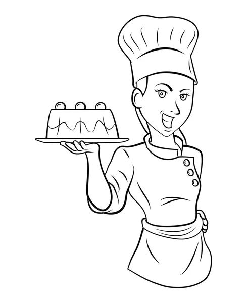 Шеф-кухар дівчина — стоковий вектор
