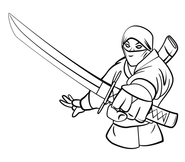 Ninja vektör çizim tasarım — Stok Vektör