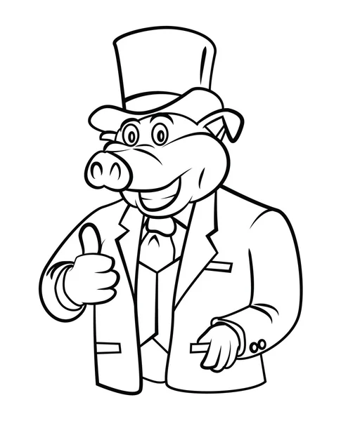 Pig Businessman — Stock Vector