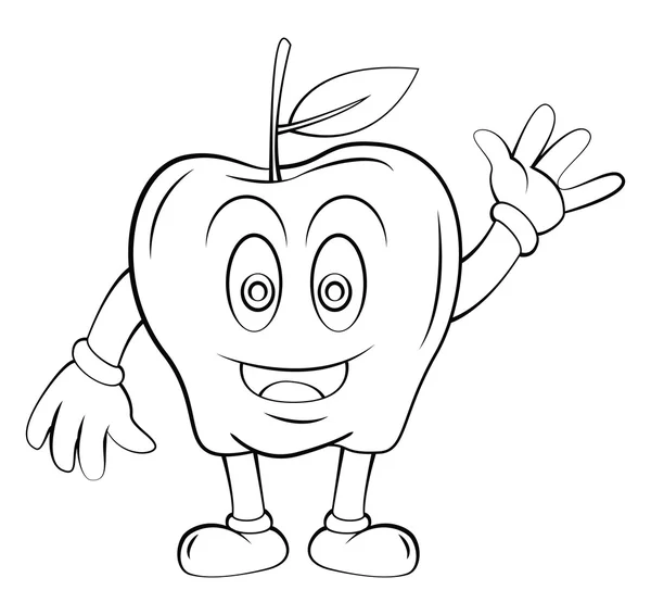 Apple Fruit Cartoon — Stock Vector