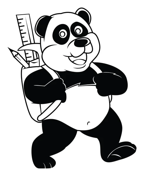 Escuela de Panda — Vector de stock