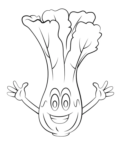 Caricature de laitue — Image vectorielle