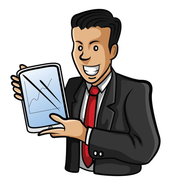 Businessman Presentation Tablet — Stock Vector