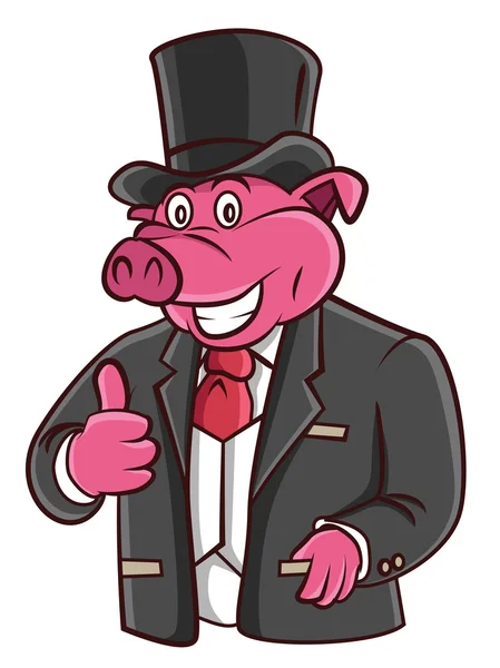 Empresario de cerdo — Vector de stock