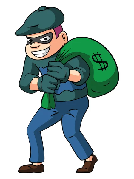 Para çantası ile hırsız — Stok Vektör