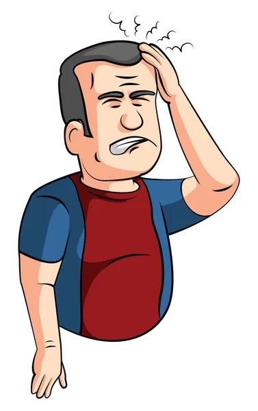 Kopfschmerzen Mann — Stockvektor