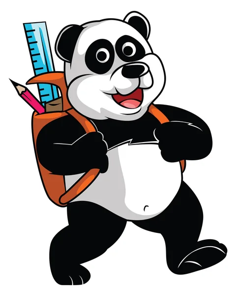 Panda iść do szkoły — Wektor stockowy