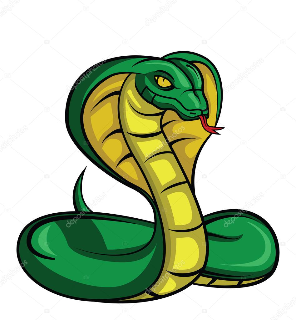 Desenho de cobra verde feliz, Vetor Premium