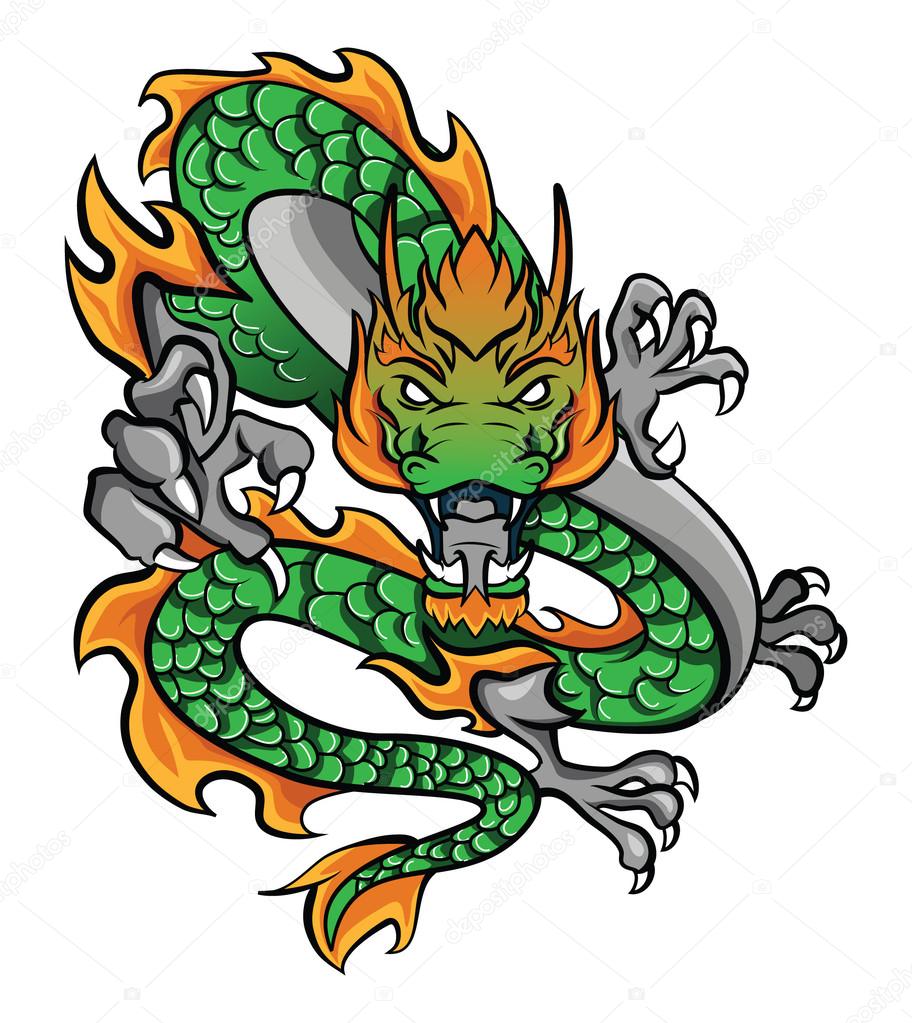 Green dragon Stock Vector by ©funwayillustration 54807039
