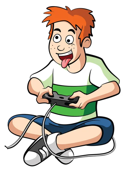 Gamer garçon — Image vectorielle