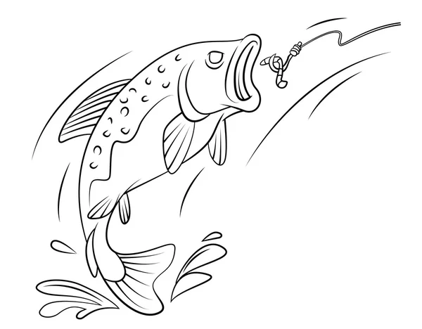 Truite de pêche Poisson — Image vectorielle