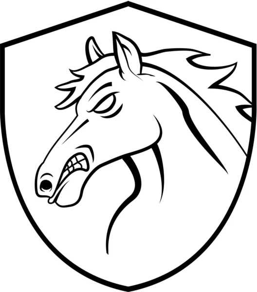 Mascote de tatuagem de cabeça de cavalo — Vetor de Stock