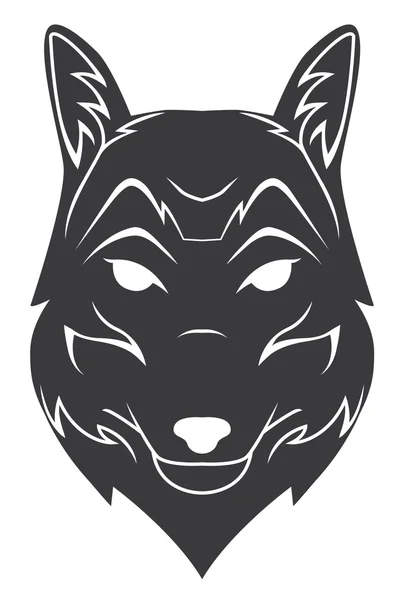 Wolf hoofd tattoo — Stockvector