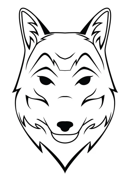 Wolf hoofd tattoo — Stockvector