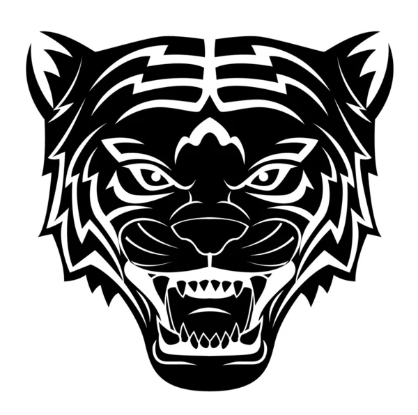 Tiger huvud tatuering — Stock vektor