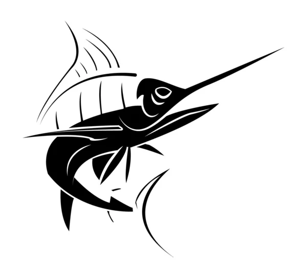 Marlin ψάρια τατουάζ — Διανυσματικό Αρχείο