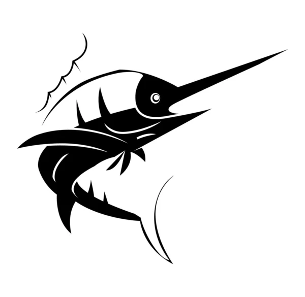 Marlin vissen Tattoo — Stockvector