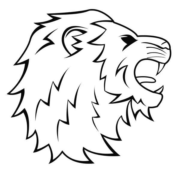 Иллюстрация татуировки головы льва — стоковый вектор