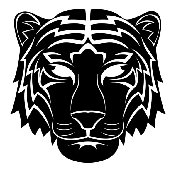 Tatuaje cabeza de tigre — Vector de stock