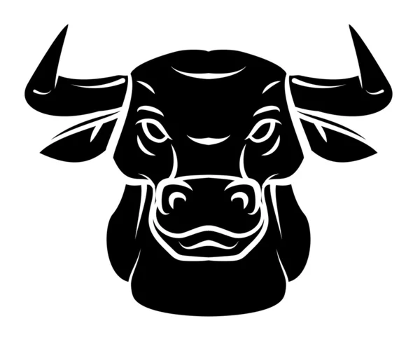 Bull hoofd Tattoo vectorillustratie — Stockvector