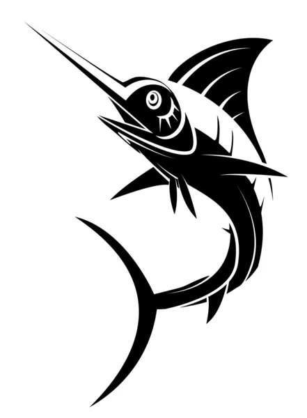 Tatuagem de peixe Marlin —  Vetores de Stock