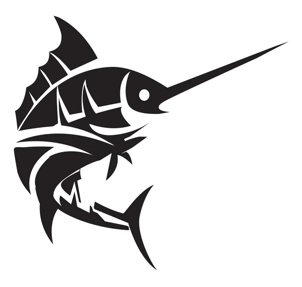 Tatuagem de peixe Marlin — Vetor de Stock