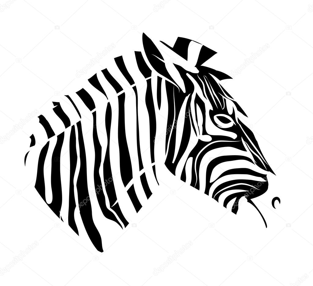 Tatouage de tête de zèbre \u2014 Image vectorielle